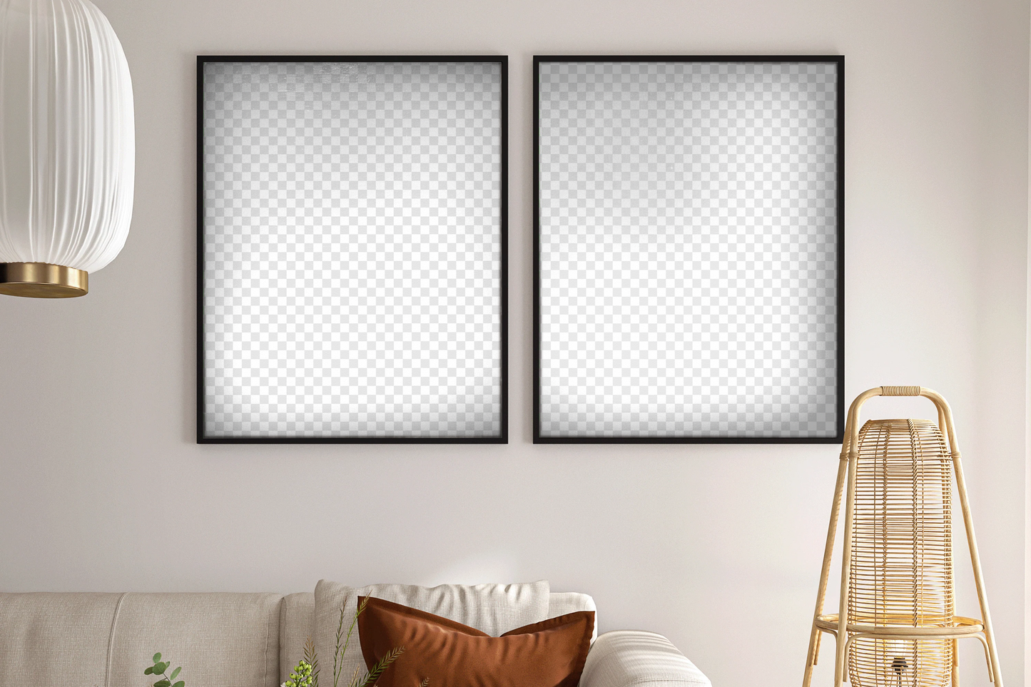 Wall Art Frame Mockups - Living Room