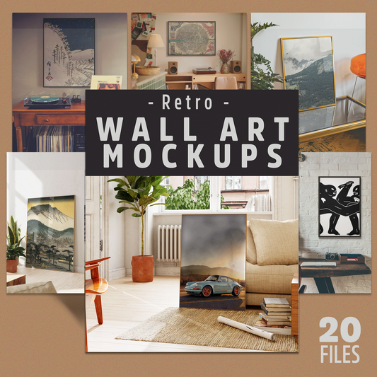 Wall Art Frame Mockups - Retro/Mid-Century