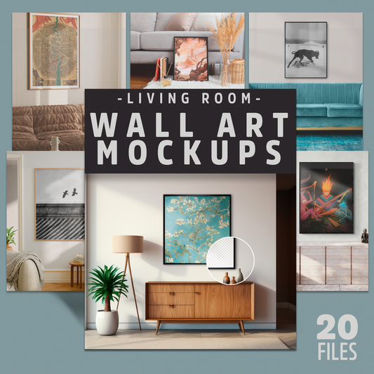 Wall Art Frame Mockups - Living Room